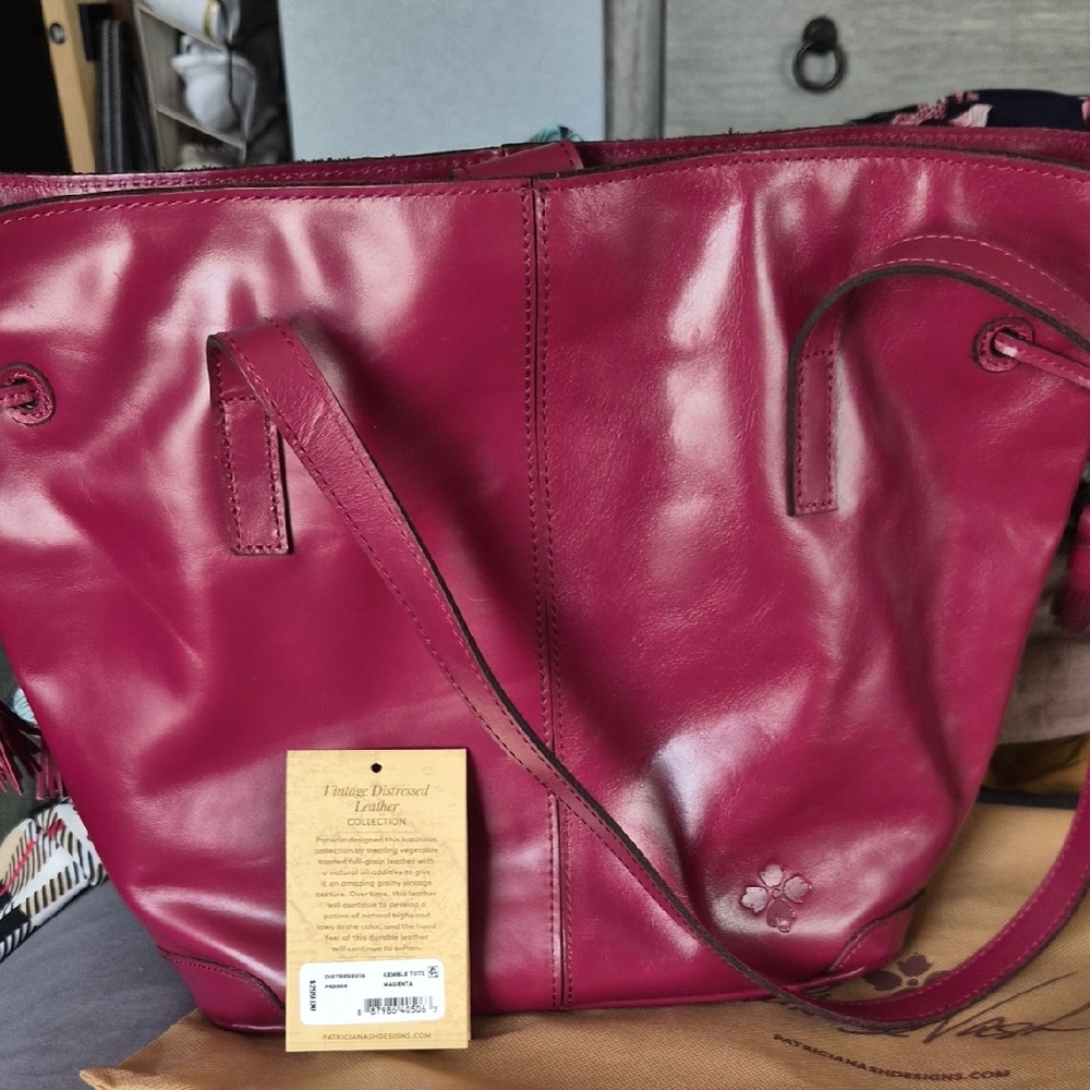 Patricia Nash Deep Red Leather Shoulder Bag